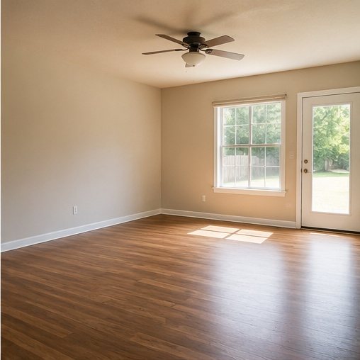 Clean empty Louisville home interior after professional hoarding cleanup