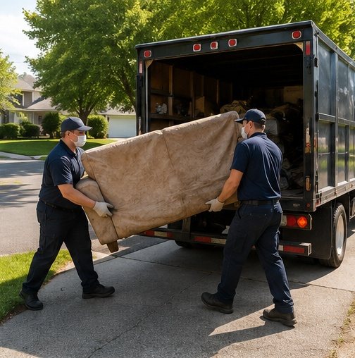 Louisville estate cleanout crew loading furniture into truck